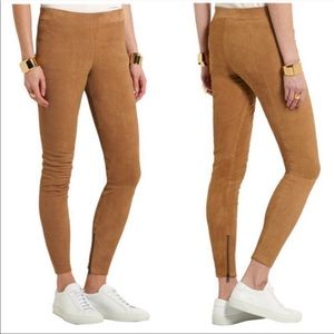 Vince Tan Suede Stretch Leggings